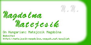 magdolna matejcsik business card